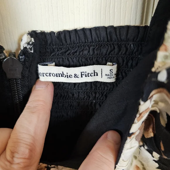 Abercrombie & Fitch Drama Puff Sleeve Floral Ruched Waste Mini Dress - Picture 7 of 9